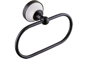 PaulGurkes Nostalgie Retro Handtuchring Handtuchhalterung schwarz Bad Accessoires Landhausstil Badaccessoires Set schwarzer Handtuchhalter Wandmontage Vintage Antik