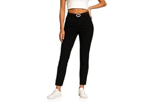 KENDINDZA COLLECTION Kendindza Chino Damen Hose Stretch mit Gürtel Stoffhose Damen elegant lang Stretchhose weiches Material