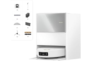 DREAME Aqua10 Ultra Roller Complete Robot Aspirapolvere, Autopulizia Rullo, Supera Ostacoli da 8cm, Auto-Svuotamento, Aspirazione 30.000 Pa, Evita Oltre 240 Oggetti, Controllo Vocale Intelligente