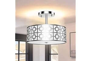 Depuley Klasyczna lampa sufitowa do sypialni, nowoczesna kuchnia żyrandol sufitowy, srebrny metalowy design do salonu i jadalni - bez żarówek E27 x 3 [klasa energetyczna A++]