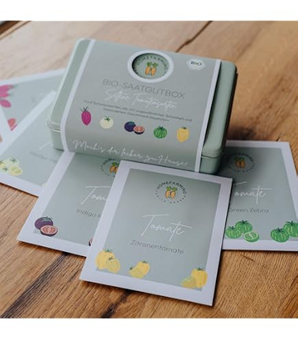 HOMEFARMING Judith Rakers Bio-Saatgutbox fr Anfnger - Saatgut fr  Anfnger in Papierbox, Bio-zertifiziert und samenfest; limitierte Edition :  Amazon.de: Garten