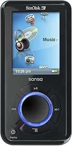 SanDisk Sansa e 260 Tragbarer MP3-Player 4 GB (inkl. microSD-Kartenslot, Videofunktion, Aufnahmefunktion) schwarz
