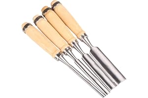LIFEDYLUK Stechbeitel Set für Holz, 4-teilig Holz Stemmeisen Set (6, 12, 18, 24mm), Kirschen Werkzeuge Satz für Holzarbeiten, Anfänger, Profis und DIY-Enthusiasten
