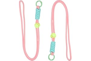 PATIKIL Pleciona smycz na klucze, 2 sztuki, pleciony breloczek do kluczy z metalowym klipsem, różowy, jasnoniebieski i zielony