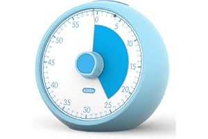 Conchstar Time Timer Enfant - Minuteur Visuel Éducatif 60 Min pour Gestion du Temps | École, Maison, Cuisine | Idéal TDAH et Méthode Pomodoro (Bleu)