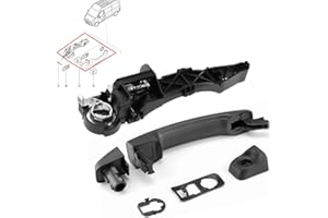 Pulchra Left Side Exterior Door Handle Sliding Door Handle with Holder for Renault Master MK3 Vauxhall Movano Replacement 806075481R 806067794R