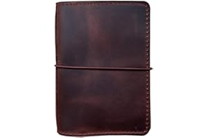 newestor Travelers Notebook Cover con tasche interne, slot per carte di credito e portapenne, formato A6, marrone scuro