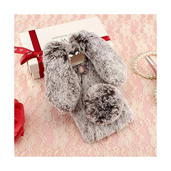 SevenPanda LG GV30 Handmade Silikon Weich Soft Fell Plüsch Wolle Warm Fluffy Flauschige Zotten Kaninchen Rabbit Pelz Haar Hair Handy – Bild 3