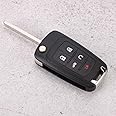 DAUZ Keyless Entry Remote, Key Fob Case Car Flip Key Fob Key Fob Battery Replacement, 5 Buttons for Key Camaro 2010-2013 Car Men