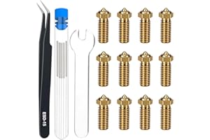 HIKUDIY Lot de 12 buses en laiton de 0,4 mm pour QIDI X-Max 3, pièces d'imprimante 3D, kit de buses d'extrudeuse Hotends pour QIDI X-Max 3/X-Plus 3/X-SMART3/Q1 Pro