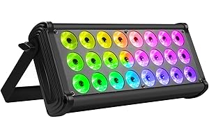 Wallwasher Luz de Escenario, ZonQoonz RGBW 4 en 1 LED DMX512 Luz de Fiesta Luz de DJ Iluminación de Edificios para Eventos en Vivo, Bar, Karaoke, Discoteca, Navidad, Halloween, Fiesta, Boda (24 LED)