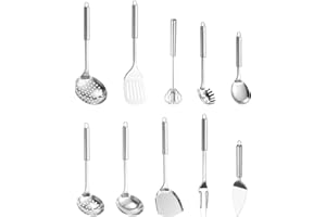 WakiHong 10 - Stück Set Küchenhelfer Set Edelstahl Küchen Set Antihaft Hitzebeständiger Küchenhelfer Set,Home Essentials,Cooking Tools,Ideal für alle Küchenbedürfnisse