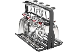 Spares2go Universal Wein Glas Korb spülmaschinenfest (8 Gläser, Glas-Stiel Halter Korb, Glashalter, Aufbewahrung und Reinigung von Weingläsern in der Spülmaschine, 330 mm x 220 mm x 260 mm, Silber)