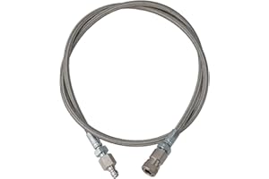 KHIRONHIVE Stainless Steel PCP Hose 36 Inch 4500 PSI High Pressure Air Fill Station Whip Extension with Quick Disconnect for HPA Tank Charging 1/8 NPT Thread Silver