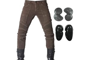 Armor QTrees Men Motorcycle Riding Jeans Cycling Racing Pants with 4 X Knee Hip Protector Pads