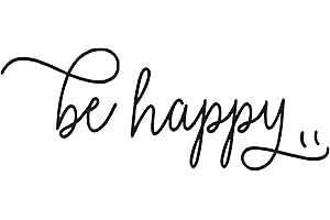 Bilderwelten Scritte adesive per pareti - Be Happy, Nero, Dim: 30cm x 80cm