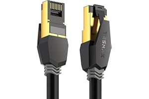TESMAX Cable Ethernet Cat 8, 26AWG 40Gbps 2000Mhz Ultra Speed Network Cable SFTP Patch Cord con conector RJ45 chapado en oro, resistente a la intemperie UV para Gaming/Router/Modem/PC/Switch (1 M)