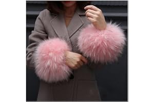 SHTGOI Damen Pelzmanschetten Fell Handgelenk Wärmer Kunstpelz Manschetten Armstulpen Winter Handwärmer Ärmel Plüsch Pulswärmer Fellstulpen Faux Pelz Armstulpen Handschuhe Rosa 1#