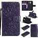 Produktbild Anlike Sonnenblume Prägung Motorola Moto G2. Generation (5 Zoll), Brieftasche Schutzhülle PU Leder Flip Hülle Wallet Case Tasche Cover Handytasche Schutzhülle Handy Zubehör Lederhülle Handyhülle mit Bookstyle mit Standfunktion Kredit Kartenfach - lila