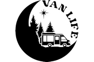 HATCHERABILIA Van Life Adventure Travel Decal - Car Bumper Sticker - Van - Caravan - Motorhome - Campervan - Mirror - Laptop - Wall Decal (Black, Large)