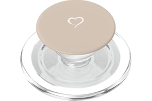 HAND DRAWN HEART BY AJC Cœur minimaliste dessiné à la main Beige sable beige PopSockets PopGrip pour MagSafe