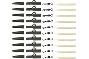 40-teilige Angelausrüstung, Karpfen-Bleiclips, Schnellwechsel-Drehgelenke, Anti-Verdreh-Ärmel (Anti Tangle Sleeve) für Angeln, 40 Stück, von Amazingdeal365