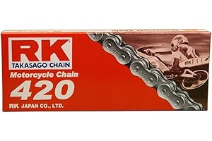 RK Racing Chain M420-106 (420 Series) 106-Links Standard Non O-Ring Chain with Connecting Link