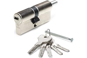 CISA 10E3021801200C5, Cilindro Europeo Asix, Ottone Nichelato, 40/40 mm, Predisposizione per Pomolo, 5 Chiavi