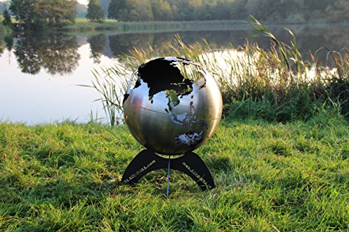 BlazeBall Feuerkugel „Weltkugel“ 60 cm Feuerschale mit Ständer - 8