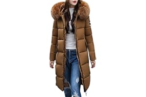 ORANDESIGNE Femme Doudoune Longue Manteau Zippé épais Chaud Parka Blouson Hiver Fourrure avec Capuche Elegant Slim Hoodie Jacket Veste