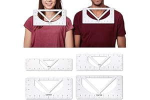 Tiardey T-Shirt Ausrichtungslineal, Bastellineal mit Führungswerkzeug für das Design des Modezentrums, erwachsenes jugendliches Kleinkind (Rundhalsausschnitt und V-Ausschnitt)