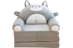 IQYU Reflux Cuscino 80 cm schienale poltrona 2 in 1 pieghevole per bambini, simpatico cartone animato, divano letto pieghevole per soggiorno, camera da letto, set di cuscini decorativi (AD, taglia unica)