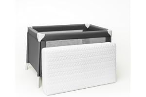 Royale Linens Cot Bed Mattress Extra Thick Nursery Foam - Hypoallergenic Easy Clean Eco-Friendly, Reversible Baby Cot Mattress for Baby & Toddlers, Firm & Supportive, White (84 x 36 x 5 cm)