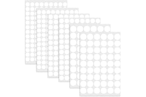 MEUKCEZ 6 arkuszy z 534 samoprzylepnymi osłonami śrub z PCW, białe, zaślepki na śruby 13 mm/15 mm/20 mm, wodoszczelne i pyłoszczelne do mebli, szafek ściennych, biurka, naprawy i dekoracji