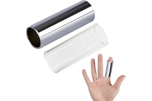 KARELLS Slide Guitare, Guitare Slide Ensemble, 2 Pièces Slide de Guitare Protection, 60mm Bottle Neck Slide, Acier Inoxydable Guitare Slide, pour Débutants et Professionnels dans la Boîte pour Basse