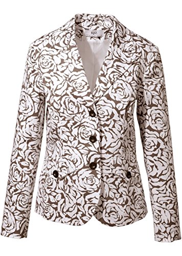 Preisvergleich Produktbild Damen Business Blazer in Gr 34 Braun Weiß Knopfleiste Jacke