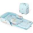 R for Rabbit Baby Nest Lite Portable Travel Friendly Infant Sleeping Bedding Set, Portable Baby Carry Sleeping Bag with Comfortable Cushioning for Kids Age 0+ Months-Blue