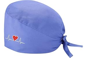 DAMX Schrubben Kappe mit Knöpfen, Chirurgische Kappe für Damen Männer, Op-Haube aus Stoff Langhaar, Verstellbar Op Kappe Zahnarzt Doktor Krankenschwester Arbeit Kappe für Labor Kochmütze