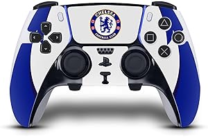 Head Case Designs Offizielle Chelsea Football Club Seitendetails Kunst Vinyl Haut Gaming Aufkleber Abziehbild Abdeckung kompatibel mit Sony PlayStation 5 PS5 DualSense Edge Controller
