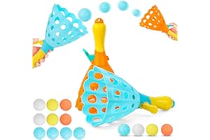 Dncvb Click and Catch Ball Game with 2 Launch Baskets and 10 Balls Pop and Catch Ball Kids Launch Basket Game Outdoor Indoor Activities for Kids, Outdoor Garden
