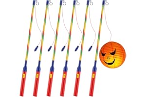 Shengruili 6 Pack led laternenstab,Laternenstab mit LED,Laternenstab led Kinder,Laternenstäbe,für Kinderpartys,St Martin,Halloween,Weihnachten,Laternenumzüge,Martinsumzüge,Kostümpartys