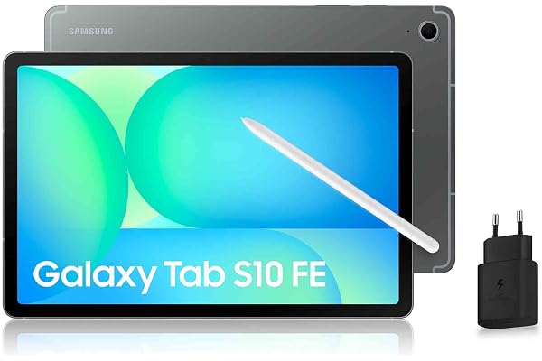 Samsung Galaxy Tab S10 FE, Tablette Android WIFI 10.9" 128 Go, S Pen inclus, Certification IP68, Gris Anthracite, Chargeur Secteur Rapide 25W Inclus, Version FR