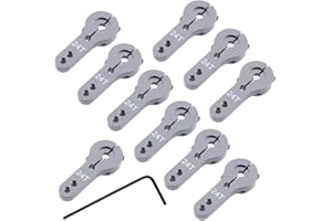 Hobbypark RC 24T Servo Horn Arms Metal Aluminum Dual Clamping for Hitec Servo Motor (10-Pack) (Grey)