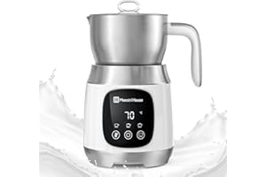 Maestri House Milk Frother with Variable Temperature and Foam Strength, 12-in-1 600ml Electric Milk Frother, Smart Touch Control, for Latte Cappuccino, Hot Chocolate