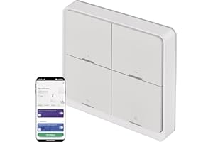 EMOS GoSmart Home przenośny przełącznik sceny z wyświetlaczem LED i aplikacją – ZigBee – zasilanie bateryjne – 4 przyciski, 12 scen, steruje nieograniczoną liczbą inteligentnych urządzeń lub lamp,