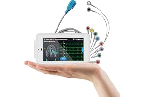 CheckMe ECG profesional de 12 derivaciones, ECG digital con algoritmo de Glasgow, adquisición y análisis de datos de ECG en tiempo real, transferencia de datos por WIFI e impresión de informes