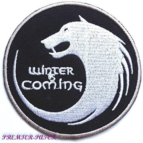 Winter is Coming Patch (3 Inch) Embroidered Iron on Badge Applique House Stark Emblem Dire Wolf
