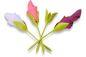 PELEG DESIGN - 4x Bloom Serviettenhalter grün | Serviettenspender aus Kunststoff | Servietten-Halterung in Blumenmotiv | Napkin holder in green | Geschenk zu Ostern, Valentinstag, Geburtstag