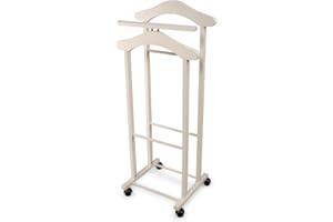 Arredamenti Italia ARREDAMENTIITALIA Galán de Noche para Dormitorio Trendy, Madera - Percha Doble - Color: Blanco Ar-It il Cuore del Legno