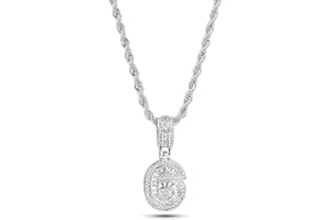 MiniJewelry Women Girls Men Lucky Number Pendant Necklaces 0, 1, 2, 3, 4, 5, 6, 7, 8, 9 Silver Tone Clear Cubic Zriconia Gift Wife Daughters Sisters Birthday Anniversary